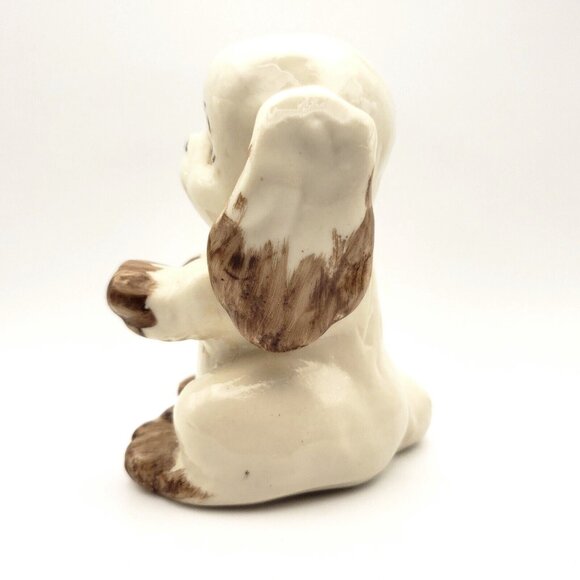 Vintage 50s Handmade Ceramic Sitting Spaniel Dog 4.5" Figurine OOAK Signed VGC - Picture 3 of 9